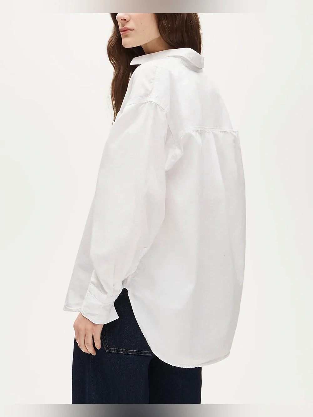 J.Crew Petite Étienne oversized shirt in lightweight Oxford in white